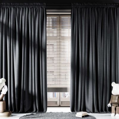 现代窗帘窗帘杆公仔玩具