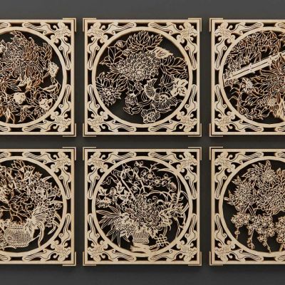 中式梅兰竹菊图案