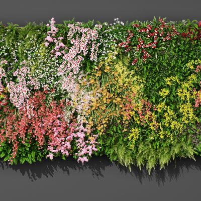 现代鲜花植物墙