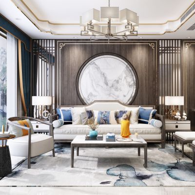 新中式轻奢客厅餐厅