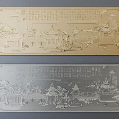 中式雕花3D模型