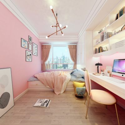 现代榻榻米式女孩房