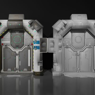 现代LOFT太空舱门宇宙飞船舱门