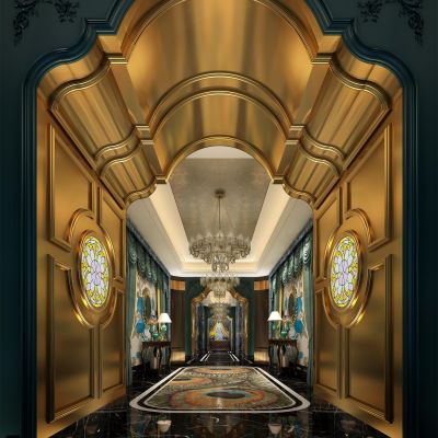 美式酒店KTV过道