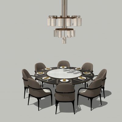 现代圆餐桌椅