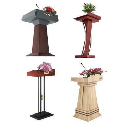 现代演讲台主席台新闻发布台话筒