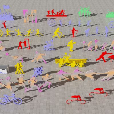 现代人物剪影人物