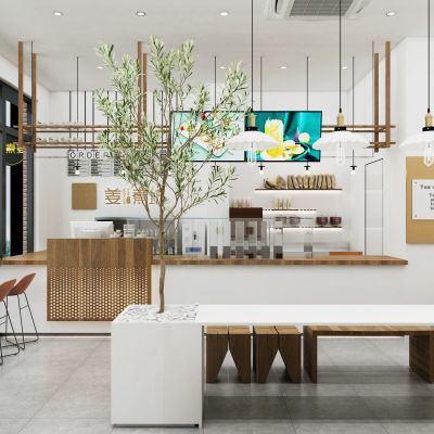 现代网红奶茶店