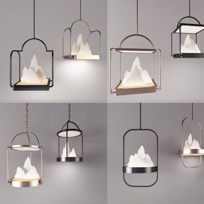 现代山脉造型小吊灯落地灯