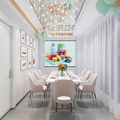 现代网红甜品奶茶店包厢