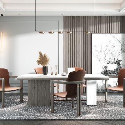 现代餐桌椅子组合