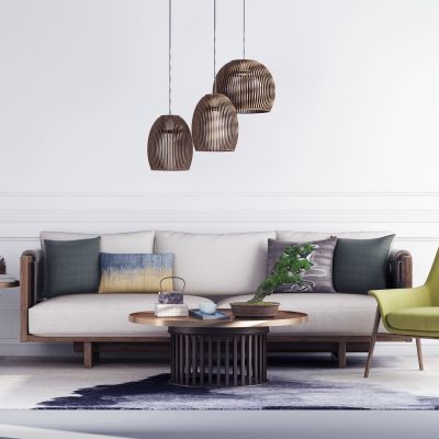 现代沙发茶几组合3D模型