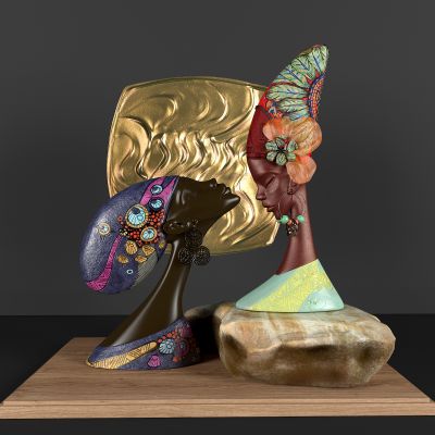 现代印度非洲抽象人物雕塑