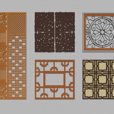 中式雕花 挂件 屏风 隔断