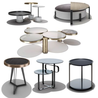 现代圆形边几茶几