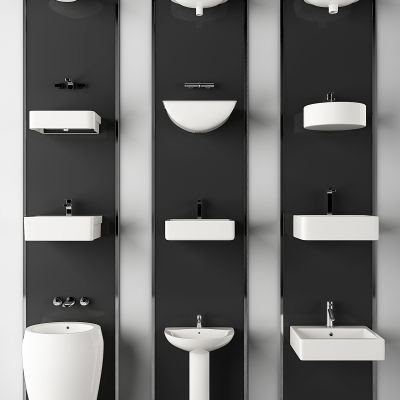 现代洗手盆组合