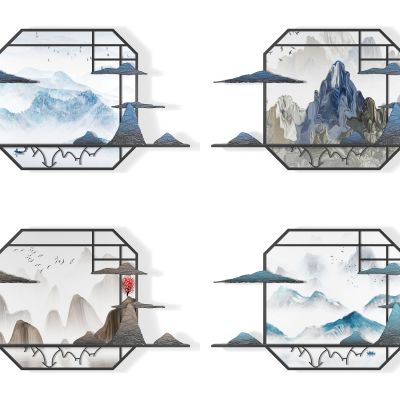 新中式山脉墙饰挂件