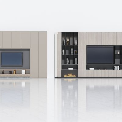 现代客厅电视柜电视墙，电视背景墙储物柜，卧室电视墙储物柜