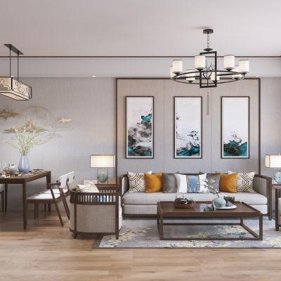 新中式客餐厅 禅意绿植