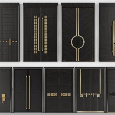 新中式双开门实木门