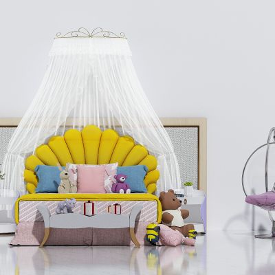 现代卧室儿童床，摇椅，秋千椅