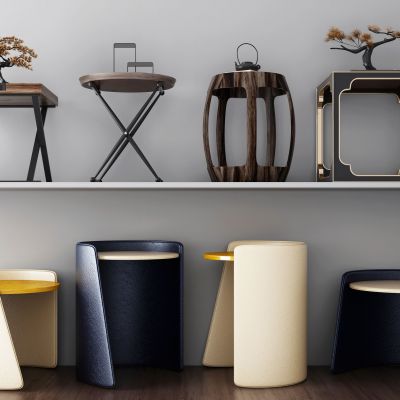 现代边几鼓凳床头柜茶几