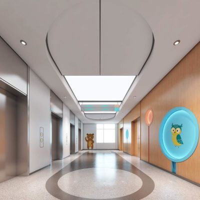 现代儿童医院电梯间走廊