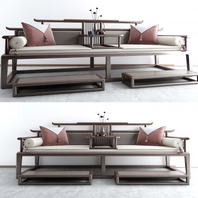 中式古典实木沙发