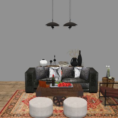 工业风沙发茶几组合