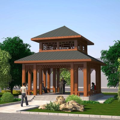 中式东南亚景观凉亭