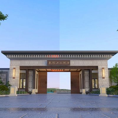 现代会所入口大门