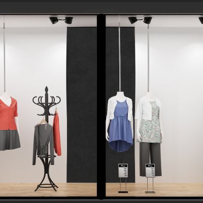 现代半身人物女士衣服商场橱柜展台