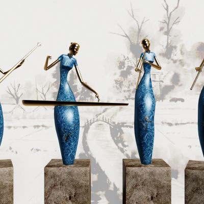 现代古典奏乐人物雕塑摆件雕像