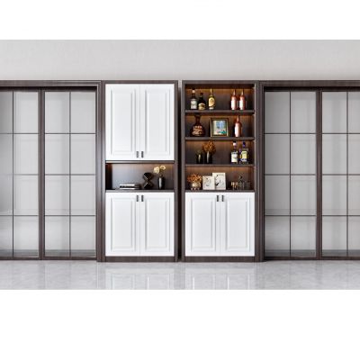 欧式酒柜推玻璃拉门