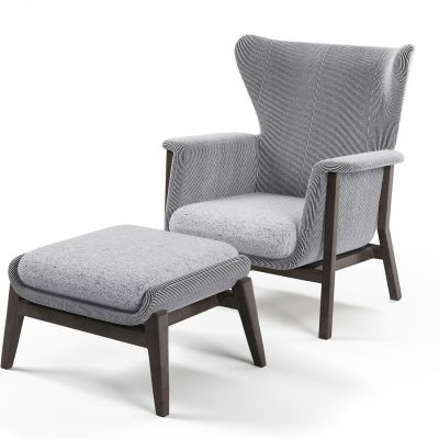 现代休闲沙发椅脚踏脚蹬