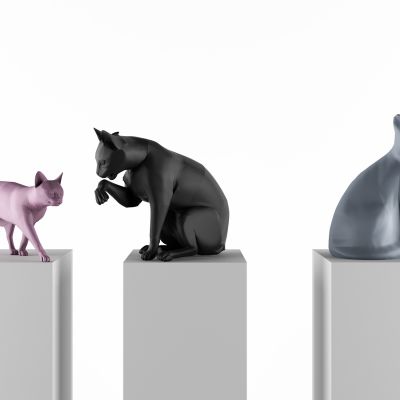 现代猫咪雕塑