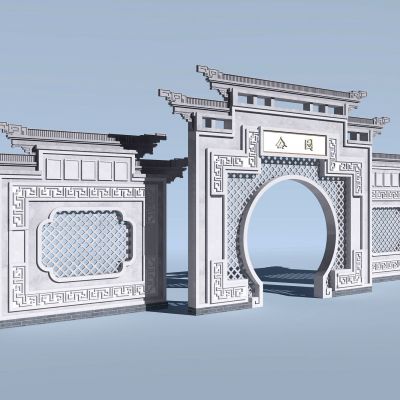 现代公园景区入口大门