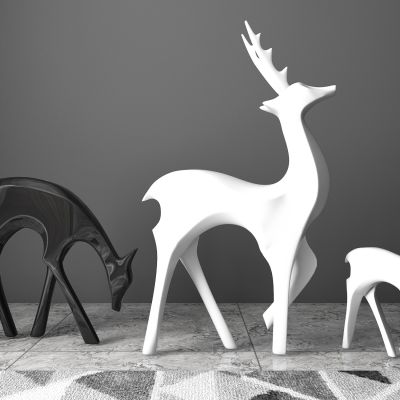 现代梅花鹿摆件