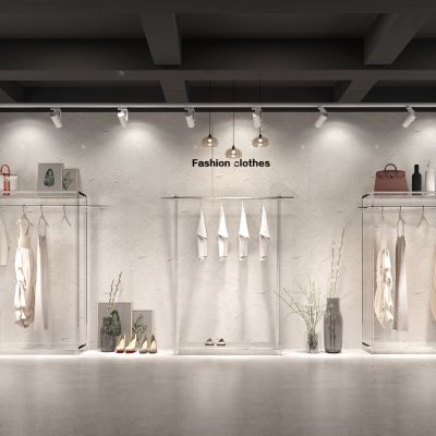 现代服装店货架展架