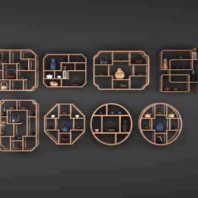 中式古典实木博古架