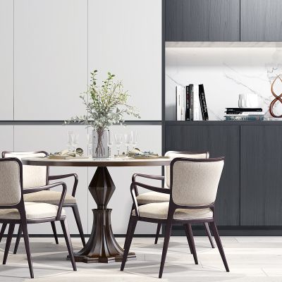 欧式圆形餐桌椅子