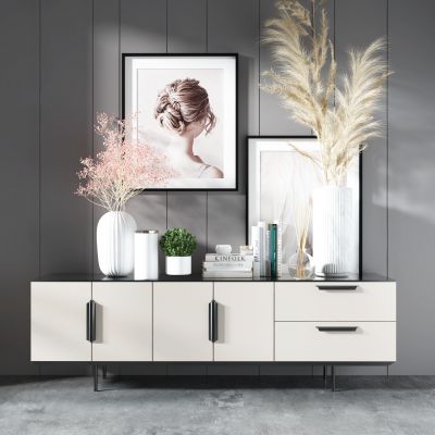 现代意式电视柜大花瓶摆件