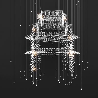 新中式古建楼阁造型水晶灯