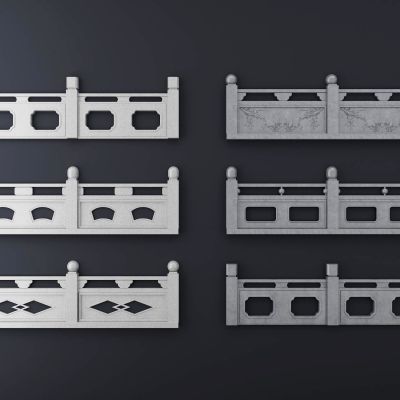 中式石材雕花扶手