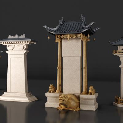 中式古建筑雕塑神兽