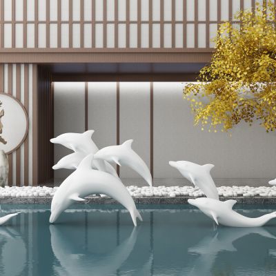 日式海豚景观小品雕塑艺术品