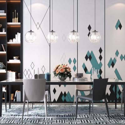 现代餐桌椅组合