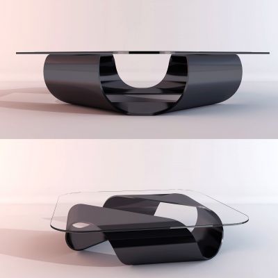 现代流行异形玻璃茶桌