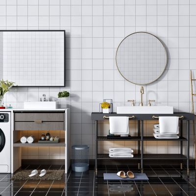 现代阳台洗手台浴室柜