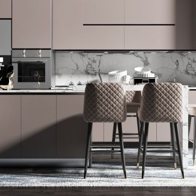 现代开放开敞橱柜岛台吧椅吧凳